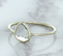 Load image into Gallery viewer, 0.84ct. Pear Shape White Sapphire Ring in 14K White Gold