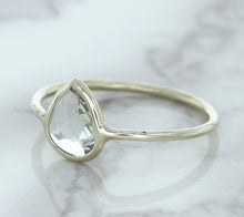 Load image into Gallery viewer, 0.84ct. Pear Shape White Sapphire Ring in 14K White Gold