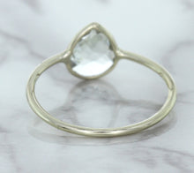 Load image into Gallery viewer, 0.84ct. Pear Shape White Sapphire Ring in 14K White Gold