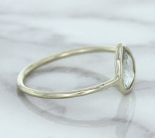 Load image into Gallery viewer, 0.84ct. Pear Shape White Sapphire Ring in 14K White Gold