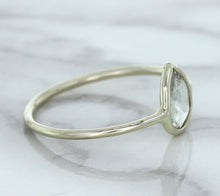 Load image into Gallery viewer, 0.84ct. Pear Shape White Sapphire Ring in 14K White Gold
