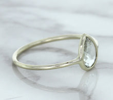 Load image into Gallery viewer, 0.84ct. Pear Shape White Sapphire Ring in 14K White Gold