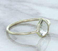Load image into Gallery viewer, 0.84ct. Pear Shape White Sapphire Ring in 14K White Gold