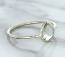 Load image into Gallery viewer, 0.84ct. Pear Shape White Sapphire Ring in 14K White Gold