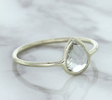 Load image into Gallery viewer, 0.84ct. Pear Shape White Sapphire Ring in 14K White Gold
