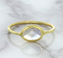 Load image into Gallery viewer, 1.33ct. Oval White Sapphire Ring in 14K Yellow Gold
