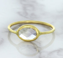 Load image into Gallery viewer, 1.33ct. Oval White Sapphire Ring in 14K Yellow Gold