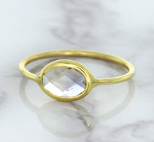 Load image into Gallery viewer, 1.33ct. Oval White Sapphire Ring in 14K Yellow Gold
