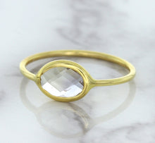Load image into Gallery viewer, 1.33ct. Oval White Sapphire Ring in 14K Yellow Gold