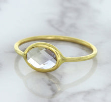 Load image into Gallery viewer, 1.33ct. Oval White Sapphire Ring in 14K Yellow Gold
