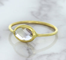Load image into Gallery viewer, 1.33ct. Oval White Sapphire Ring in 14K Yellow Gold