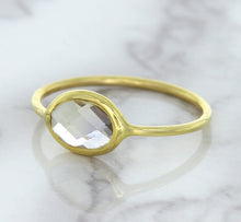 Load image into Gallery viewer, 1.33ct. Oval White Sapphire Ring in 14K Yellow Gold