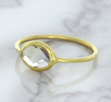 Load image into Gallery viewer, 1.33ct. Oval White Sapphire Ring in 14K Yellow Gold