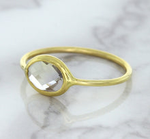 Load image into Gallery viewer, 1.33ct. Oval White Sapphire Ring in 14K Yellow Gold