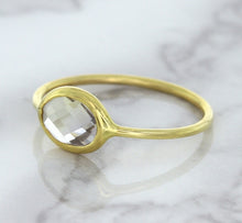 Load image into Gallery viewer, 1.33ct. Oval White Sapphire Ring in 14K Yellow Gold