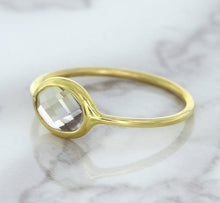 Load image into Gallery viewer, 1.33ct. Oval White Sapphire Ring in 14K Yellow Gold