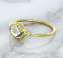 Load image into Gallery viewer, 1.33ct. Oval White Sapphire Ring in 14K Yellow Gold