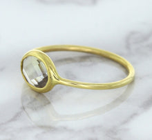 Load image into Gallery viewer, 1.33ct. Oval White Sapphire Ring in 14K Yellow Gold