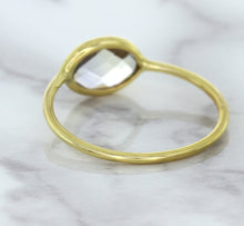 Load image into Gallery viewer, 1.33ct. Oval White Sapphire Ring in 14K Yellow Gold