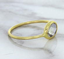 Load image into Gallery viewer, 1.33ct. Oval White Sapphire Ring in 14K Yellow Gold