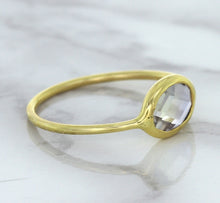 Load image into Gallery viewer, 1.33ct. Oval White Sapphire Ring in 14K Yellow Gold