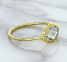 Load image into Gallery viewer, 1.33ct. Oval White Sapphire Ring in 14K Yellow Gold