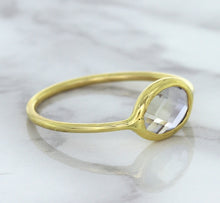 Load image into Gallery viewer, 1.33ct. Oval White Sapphire Ring in 14K Yellow Gold
