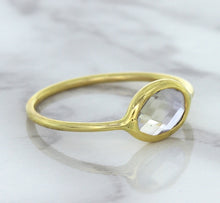 Load image into Gallery viewer, 1.33ct. Oval White Sapphire Ring in 14K Yellow Gold