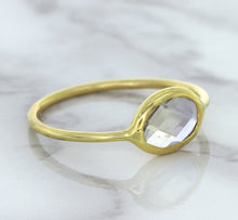 Load image into Gallery viewer, 1.33ct. Oval White Sapphire Ring in 14K Yellow Gold