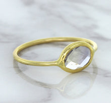 Load image into Gallery viewer, 1.33ct. Oval White Sapphire Ring in 14K Yellow Gold