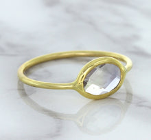 Load image into Gallery viewer, 1.33ct. Oval White Sapphire Ring in 14K Yellow Gold