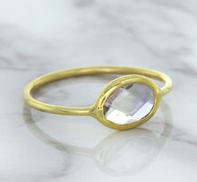 Load image into Gallery viewer, 1.33ct. Oval White Sapphire Ring in 14K Yellow Gold