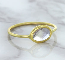 Load image into Gallery viewer, 1.33ct. Oval White Sapphire Ring in 14K Yellow Gold