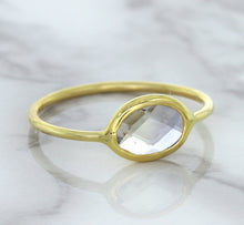 Load image into Gallery viewer, 1.33ct. Oval White Sapphire Ring in 14K Yellow Gold