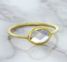 Load image into Gallery viewer, 1.33ct. Oval White Sapphire Ring in 14K Yellow Gold