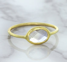 Load image into Gallery viewer, 1.33ct. Oval White Sapphire Ring in 14K Yellow Gold