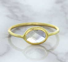 Load image into Gallery viewer, 1.33ct. Oval White Sapphire Ring in 14K Yellow Gold