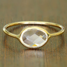 Load image into Gallery viewer, 1.33ct. Oval White Sapphire Ring in 14K Yellow Gold