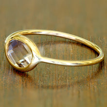Load image into Gallery viewer, 1.33ct. Oval White Sapphire Ring in 14K Yellow Gold
