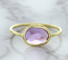 Load image into Gallery viewer, 1.45ct. Oval Pink Sapphire Ring in 14K Yellow Gold