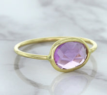 Load image into Gallery viewer, 1.45ct. Oval Pink Sapphire Ring in 14K Yellow Gold