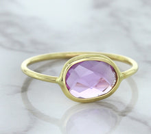 Load image into Gallery viewer, 1.45ct. Oval Pink Sapphire Ring in 14K Yellow Gold