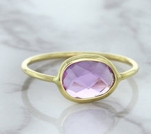 Load image into Gallery viewer, 1.45ct. Oval Pink Sapphire Ring in 14K Yellow Gold