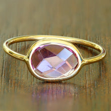Load image into Gallery viewer, 1.45ct. Oval Pink Sapphire Ring in 14K Yellow Gold