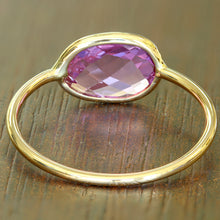 Load image into Gallery viewer, 1.45ct. Oval Pink Sapphire Ring in 14K Yellow Gold