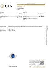 Load image into Gallery viewer, 4.26ct. Cushion Blue Sapphire GIA Certified Ring with Diamond Halo in 18K White Gold
