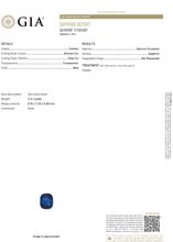 Load image into Gallery viewer, 3.31ct. Cushion GIA Certified Blue Sapphire Ring with Double Diamond Halo in 18K White Gold