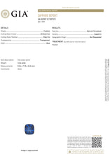 Load image into Gallery viewer, 3.26ct. Cushion GIA Certified Blue Sapphire Ring with Diamond Halo in 18K White Gold