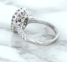 Load image into Gallery viewer, 3.68ct. Oval GIA Certified Blue Sapphire Ring with Diamond Halo in 18K White Gold