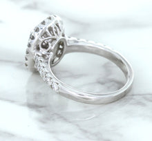 Load image into Gallery viewer, 3.68ct. Oval GIA Certified Blue Sapphire Ring with Diamond Halo in 18K White Gold